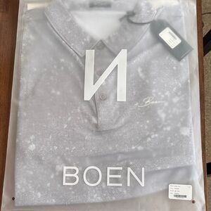 BOEN Bleached Light Gray Men's Golf Shirt
